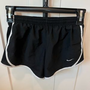 Nike size small black/white trim running shorts